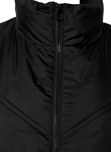Lang puffer-vinterjakke, Black, Packshot image number 2