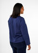 Kort genser med perledetaljer, Blå, Model image number 2