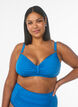 Bikinitopp med b&oslash;yle og drapering, Bl&aring;, Model image number 0