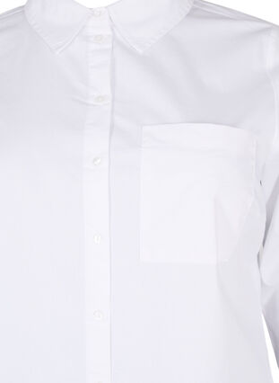 Skjorte i bomullsblanding, Bright White, Packshot image number 2