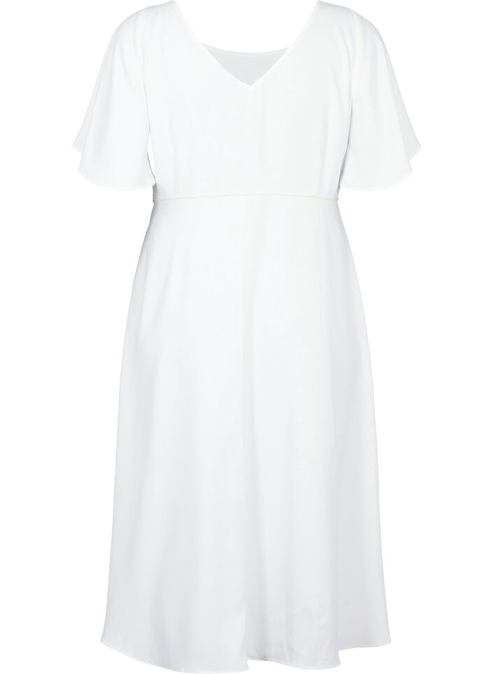 Festkjole i empiresnitt, Bright White, Packshot image number 1