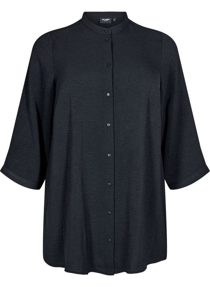 Tunika med 3/4-ermer, Svart, Packshot image number 0