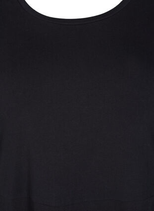 Prikkete bomullskjole med korte ermer, Black, Packshot image number 2