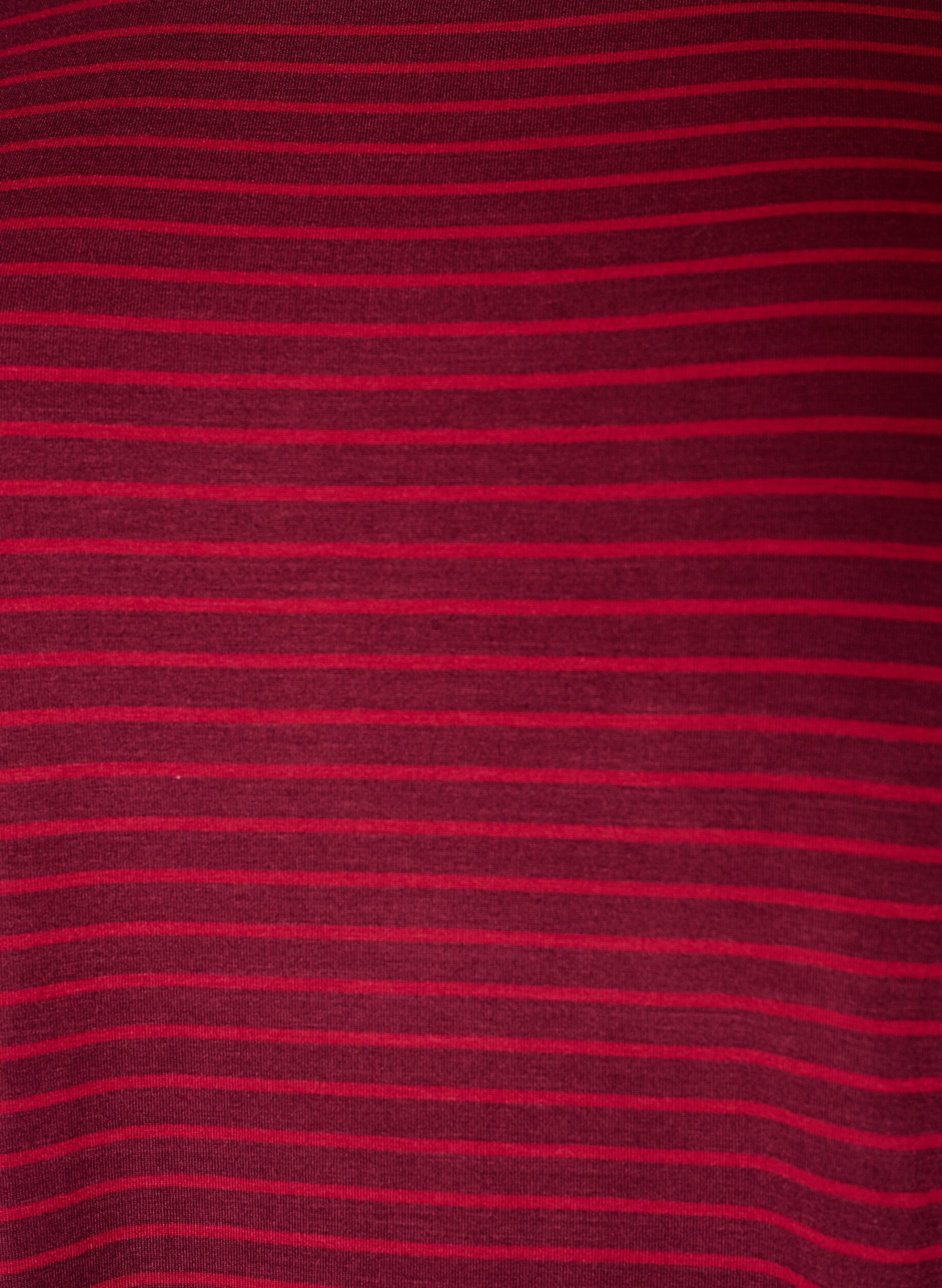 ZizziStripete T-skjorte i viskose med rund hals, R&oslash;d, Packshot image number 2