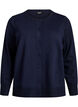 Finstrikket cardigan med rund hals, Bl&aring;, Packshot image number 0