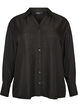 Loose fit skjorte med V-hals, Svart, Packshot image number 0