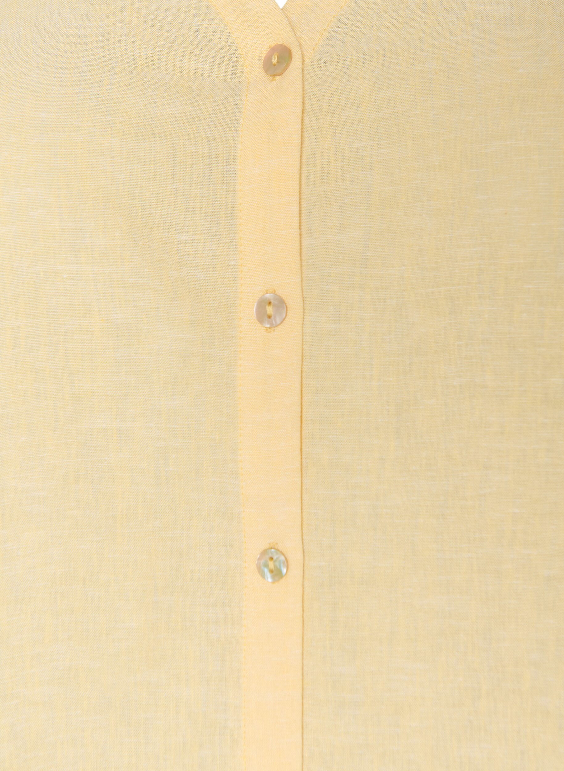 Zizzi Bluse i lin og viskose med V-hals, 1211, Packshot image number 2