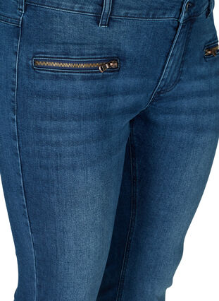 Ekstra slim Sanna jeans med glidelås, Blue denim, Packshot image number 2
