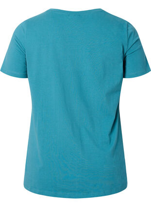Ensfarget basis T-skjorte i bomull, Brittany Blue, Packshot image number 1