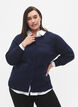 Strikket cardigan i viskose med knapper, Navy Blazer, Model image number 0