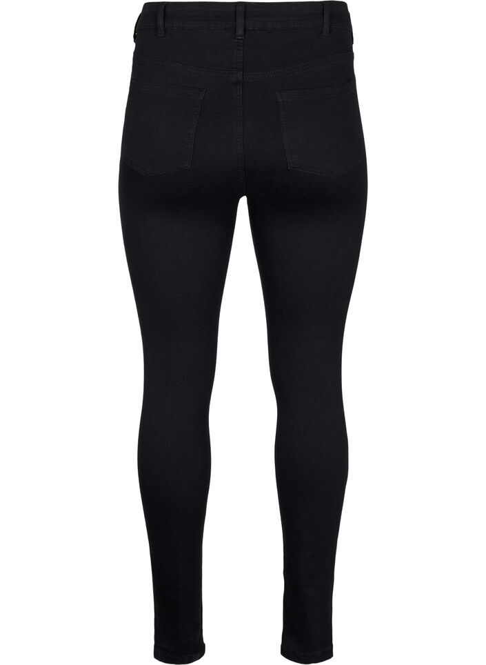 Supersmale jeans med høy midje, Black, Packshot