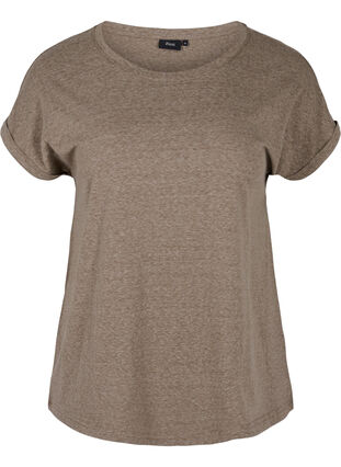 Melert T-skjorte i bomull , Falcon Melange, Packshot image number 0