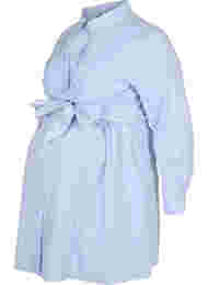 Skjortekjole i bomull til gravide, Blue Stripe, Packshot