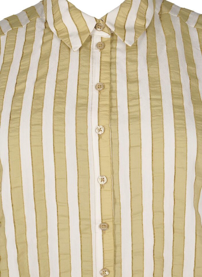 Ledig skjorte med striper, Grønn, Packshot image number 2