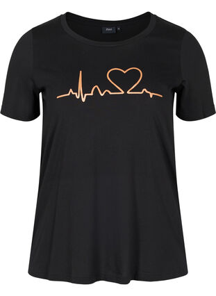 T-skjorte i bomull, Black HEART COPPER, Packshot image number 0