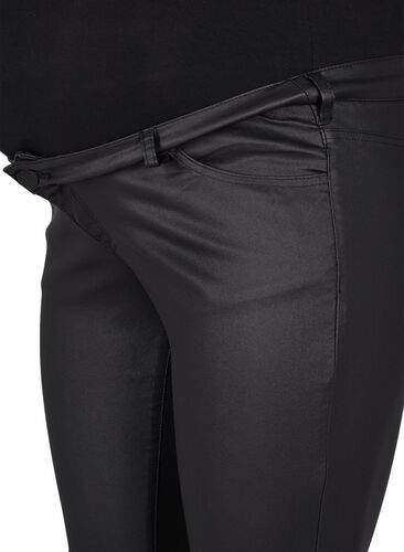 Coated bukser til gravide, Black, Packshot image number 2