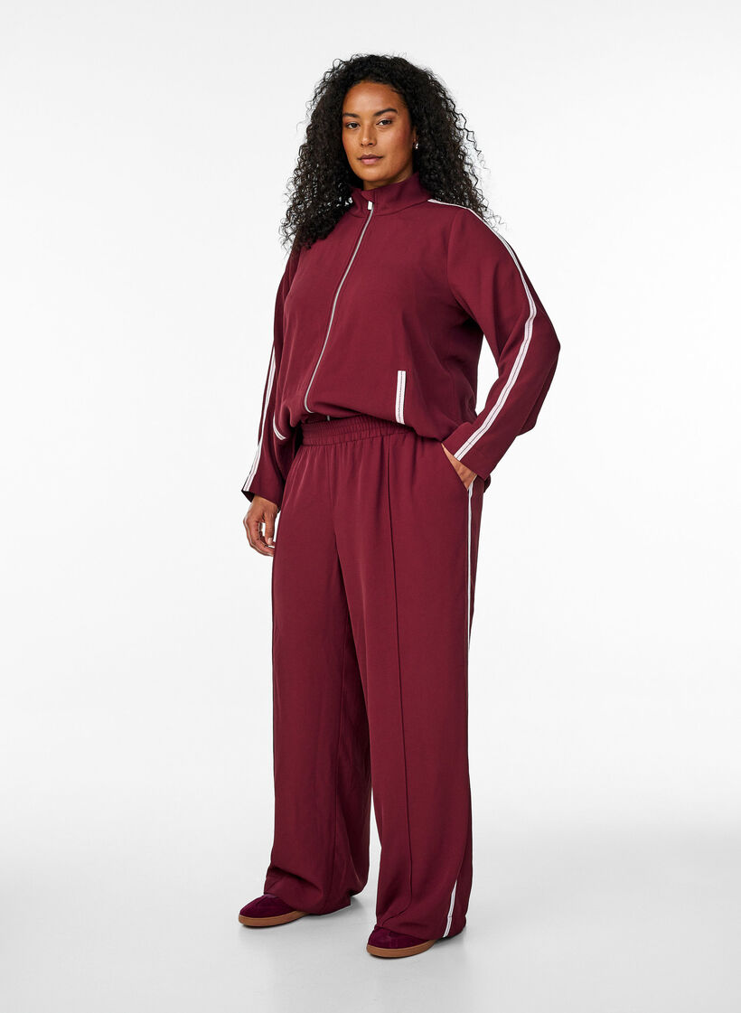 Sporty bukser med rette ben og sidestriper, T. Port Orch Stripe, Model