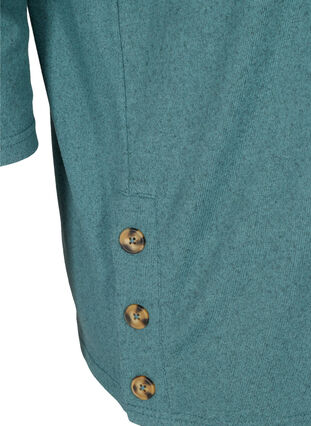 Bluse med 3/4-ermer og knapper, North Atlantic Mel., Packshot image number 3