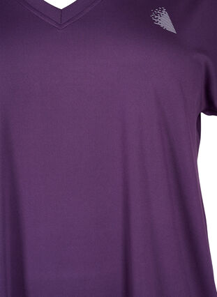 Løstsittende trenings-t-skjorte med v-hals, Purple Pennant, Packshot image number 2