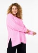Strikket bluse med rund hals, Begonia Pink Mel., Model image number 0