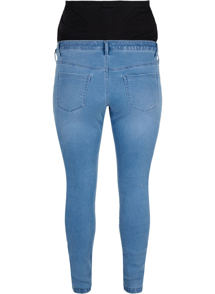 Jeggings til gravide i en bomullsmiks, Light blue denim, Packshot image number 1
