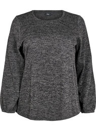 FLASH - Jerseybluse med lange ermer, Grey Melange