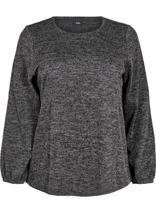 Zizzi FLASH - Jerseybluse med lange ermer, Grå, Packshot image number 0