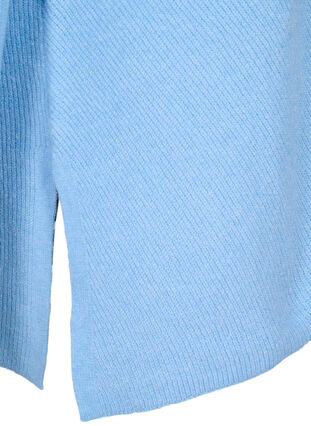 Melert-genser med splitt i siden, Blue Bell/White Mel., Packshot image number 3