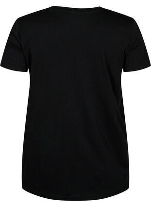 T-skjorte til trening med trykk, Black w. Mind/Body, Packshot image number 1