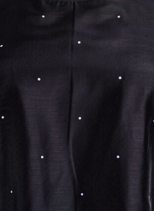 Zizzi Festbluse i organza-uttrykk med prikker, Svart, Packshot image number 2