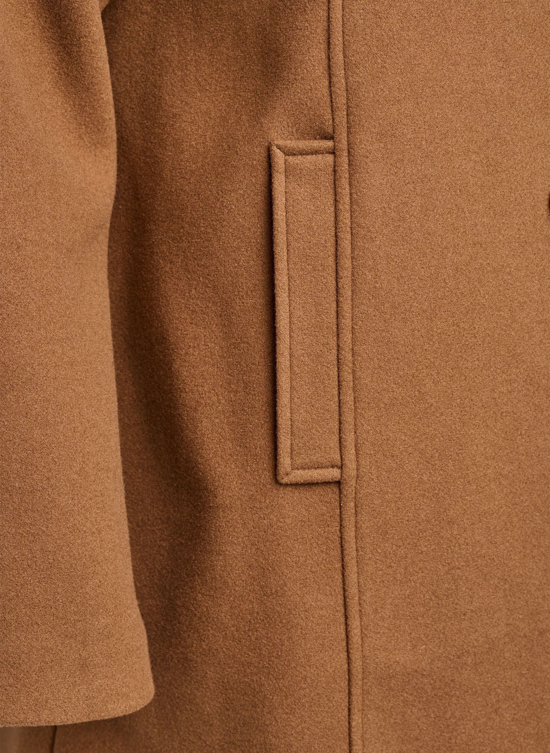 ZizziKort k&aring;pe med A-linjesnitt, Brun, Packshot image number 3