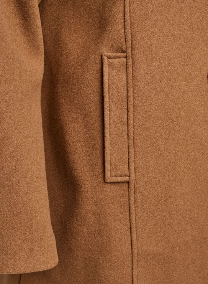 Kort k&aring;pe med A-linjesnitt, Brun, Packshot image number 3