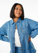 Denimskjorte med broderte jordbær, Blå, Model image number 3