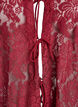 Bluse med blonder, åpen front og knytestrenger, Mørk Bordeaux, Packshot image number 2
