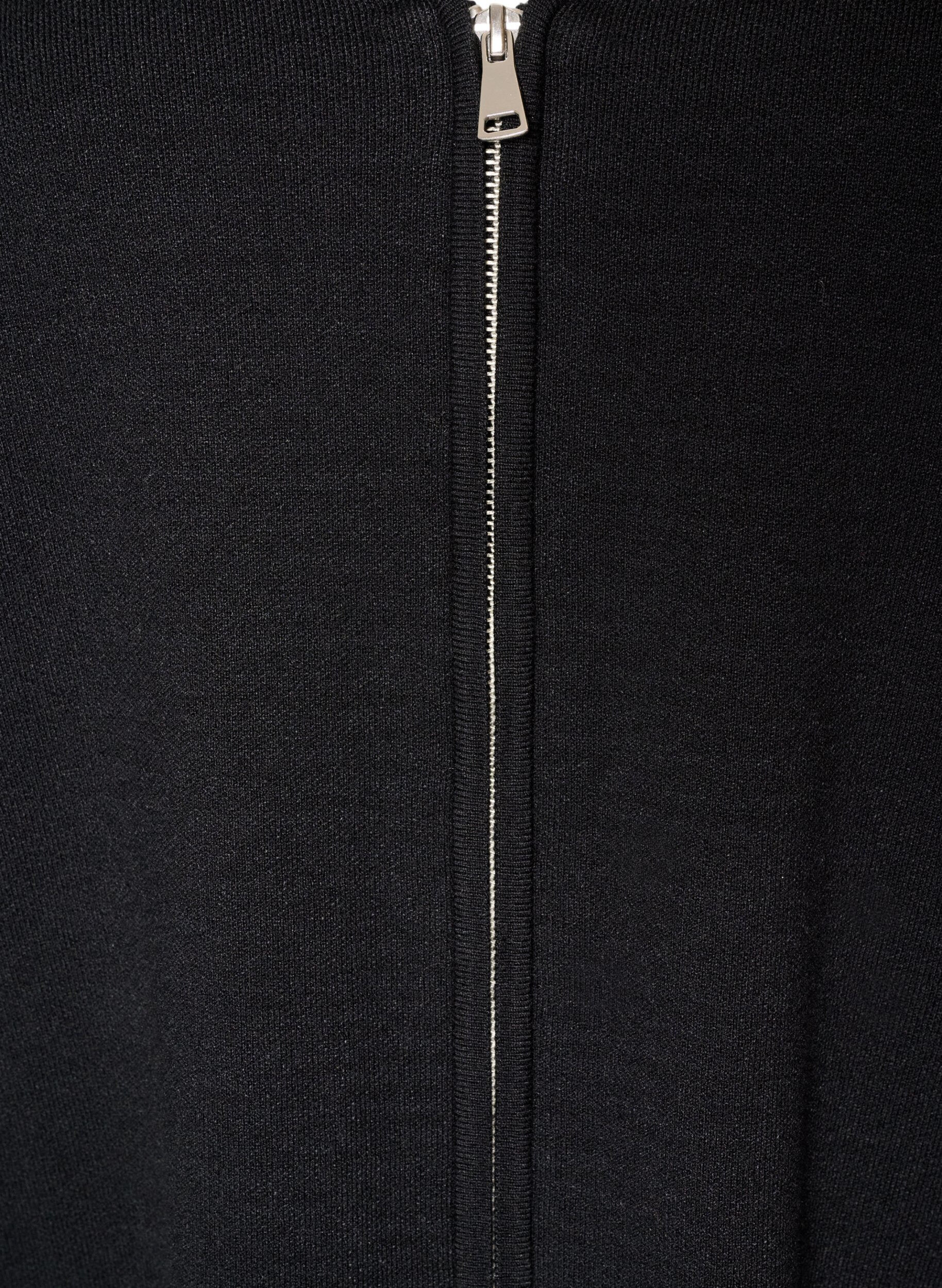 ZizziCardigan med toveis glidel&aring;s, Svart, Packshot image number 2