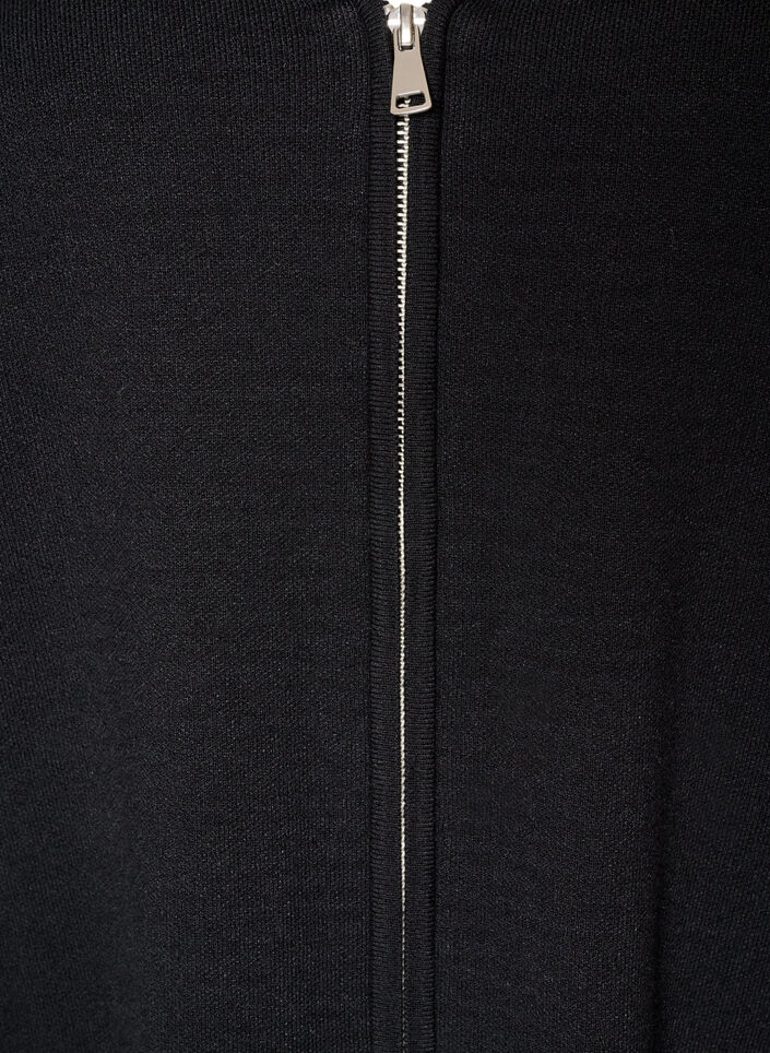 Cardigan med toveis glidel&aring;s, Svart, Packshot image number 2