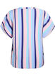 Stripete bluse i viskose med korte ermer, Blå, Packshot image number 1