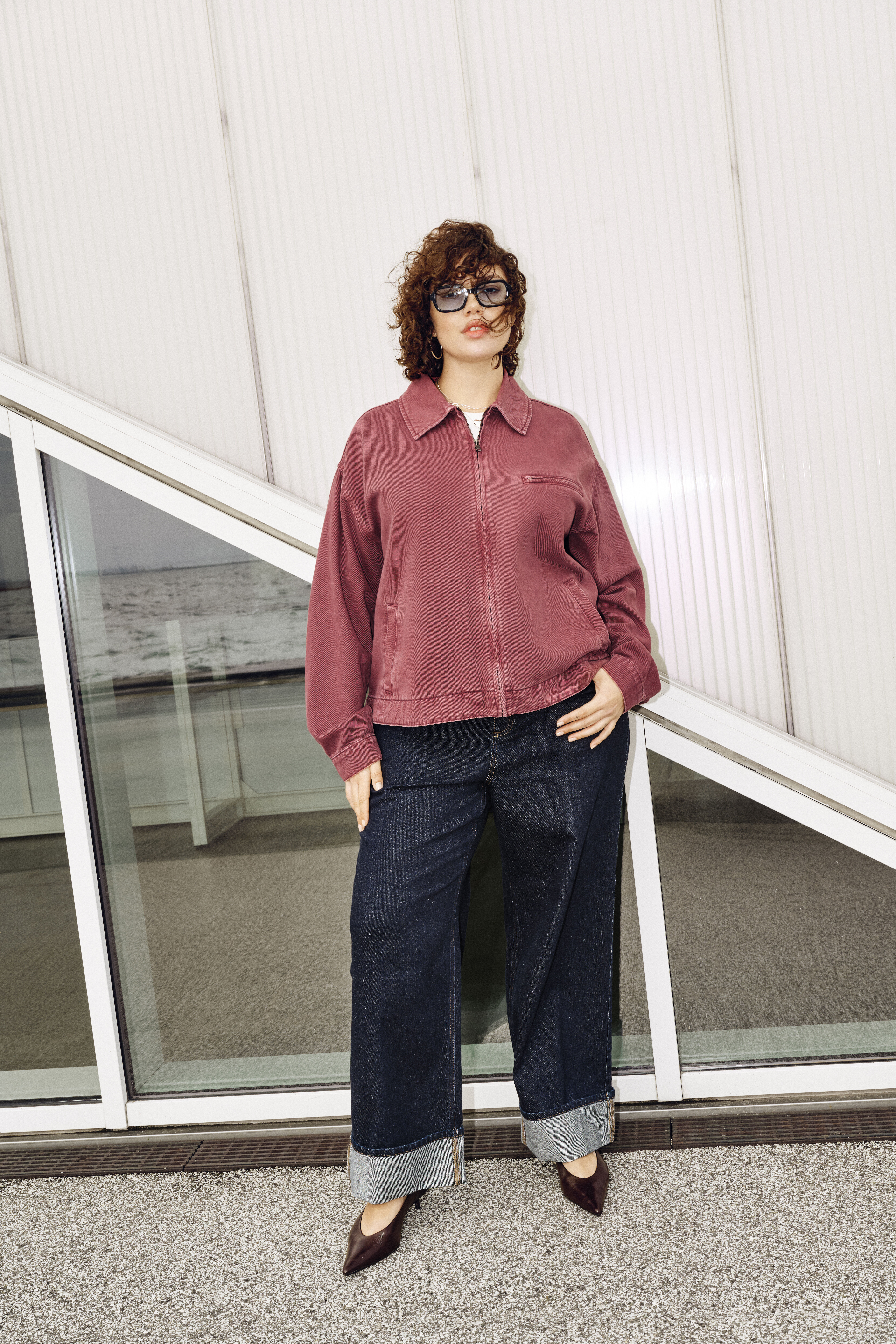 Zizzi Farget denimjakke, , Model