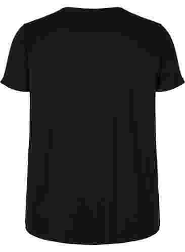 T-skjorte til trening med trykk, Black Diva Pink, Packshot image number 1