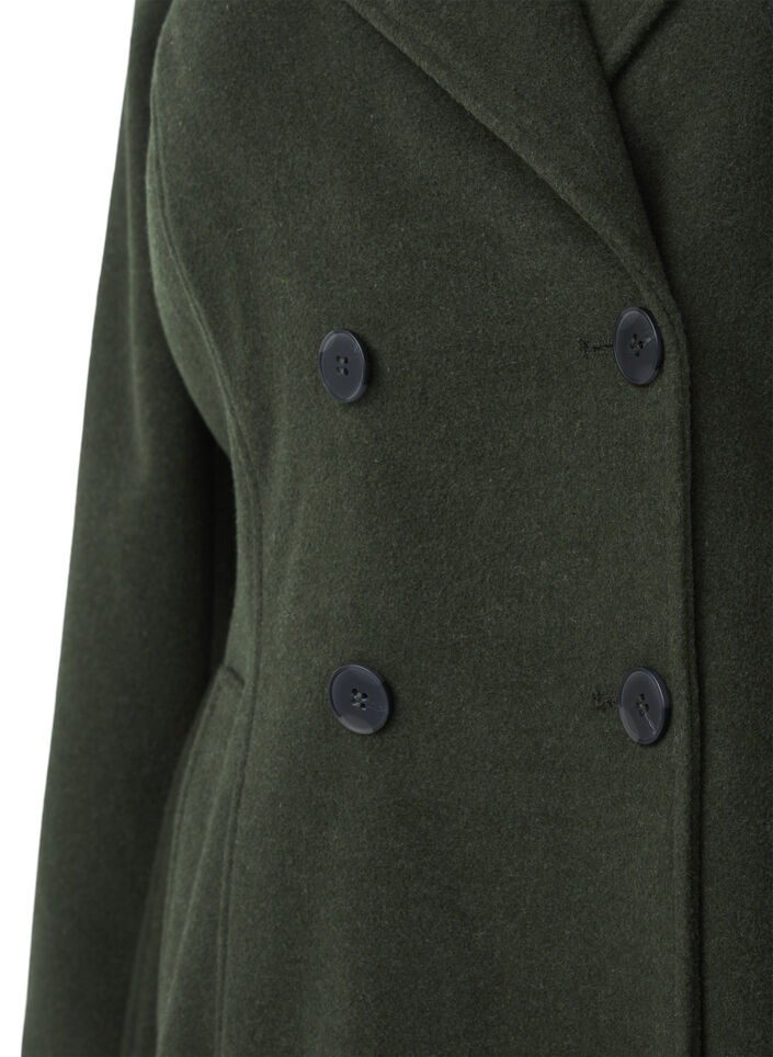 Kort ulljakke med belte, Forest Night Mel., Packshot image number 2