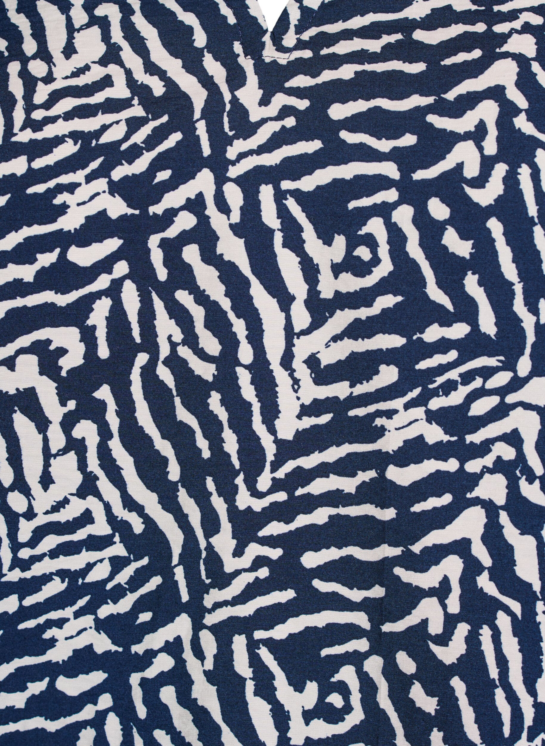 Zizzi Bluse med korte ermer og volangkant, Bl&aring;, Packshot image number 2