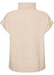 Strikket vest med rullehals og kabelstrikk, Beige, Packshot image number 1