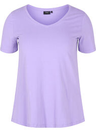 Ensfarget basis T-skjorte i bomull, Paisley Purple