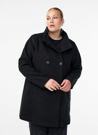 Kort kåpe med A-linjesnitt, Svart Kort kåpe med A-linjesnitt, Svart, Model