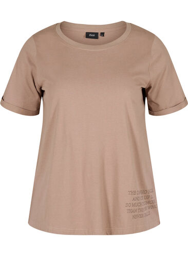 T-skjorte i bomull til trening med trykk på siden, Iron, Packshot image number 0