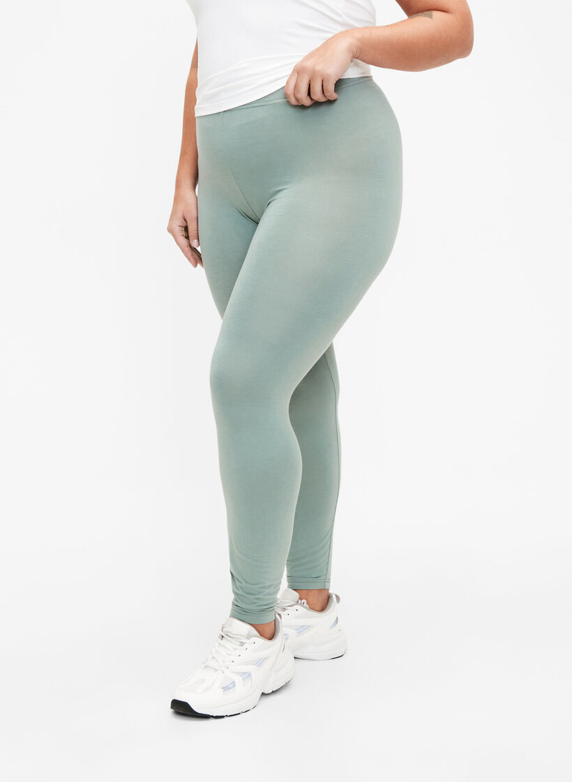 Basis leggings i viskose, Grønn, Model image number 0