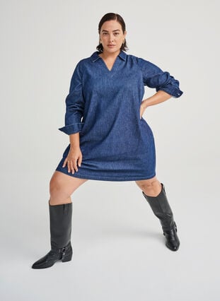 Zizzi Wide fit - Lang støvel med avtakbart skaft, Black, Image image number 0