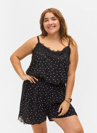 Prikkete pysjamasshorts i viskose, Angora Dot, Model