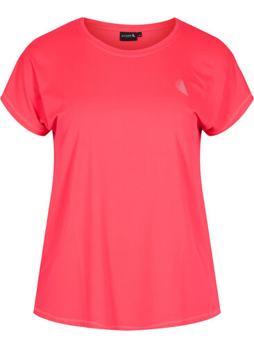 Ensfarget t-skjorte til trening, Diva Pink, Packshot image number 0