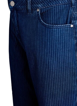 Zizzi Stripete jeans med straight fit, Blå, Packshot image number 2